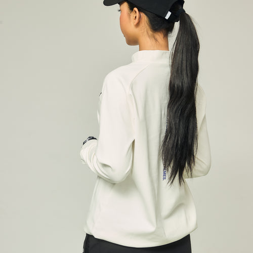 RAGLAN SLEEVE L/S MOCK NECK WHITE