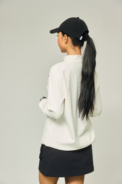RAGLAN SLEEVE L/S MOCK NECK WHITE