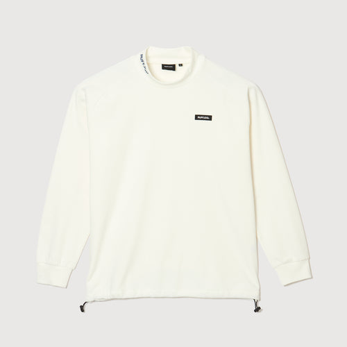 RAGLAN SLEEVE L/S MOCK NECK WHITE