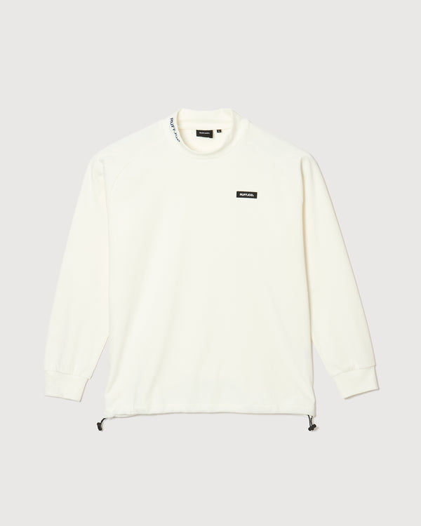 RAGLAN SLEEVE L/S MOCK NECK WHITE