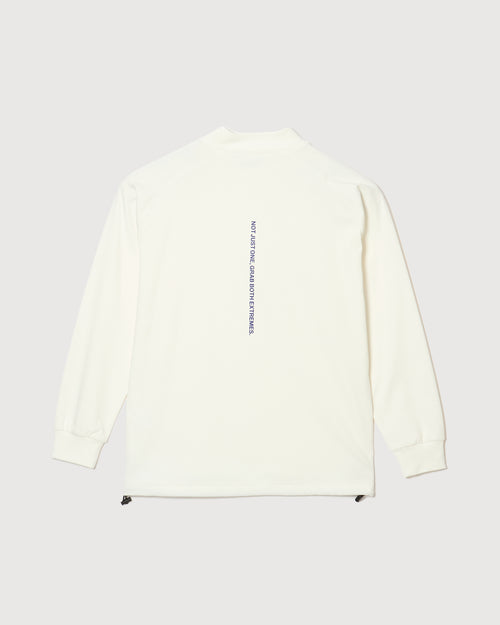 RAGLAN SLEEVE L/S MOCK NECK WHITE