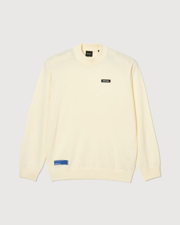 MOCK NECK L/S KNIT WHITE