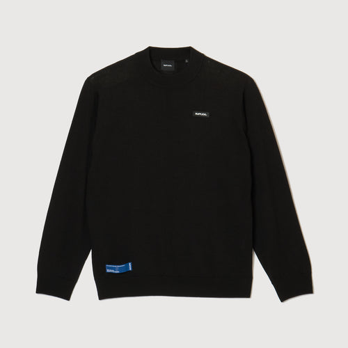 MOCK NECK L/S KNIT BLACK