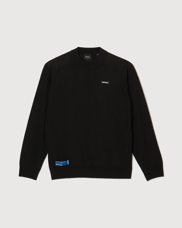 MOCK NECK L/S KNIT BLACK