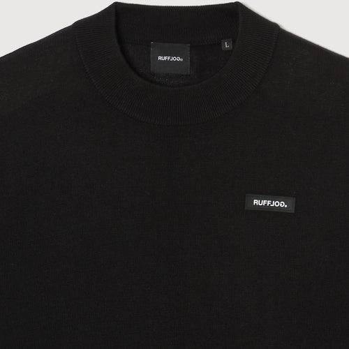 MOCK NECK L/S KNIT BLACK