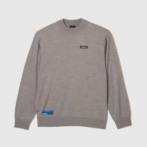 MOCK NECK L/S KNIT GRAY