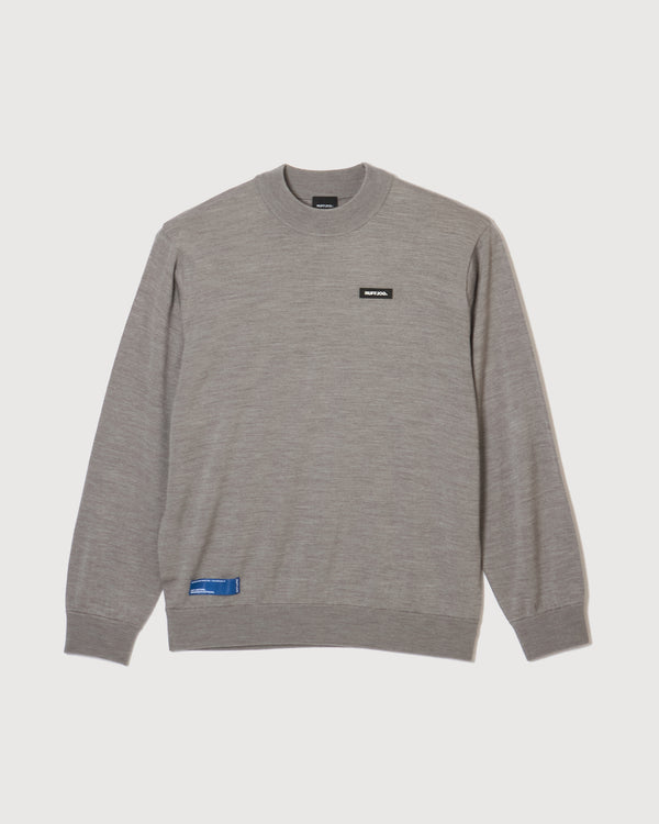 MOCK NECK L/S KNIT GRAY