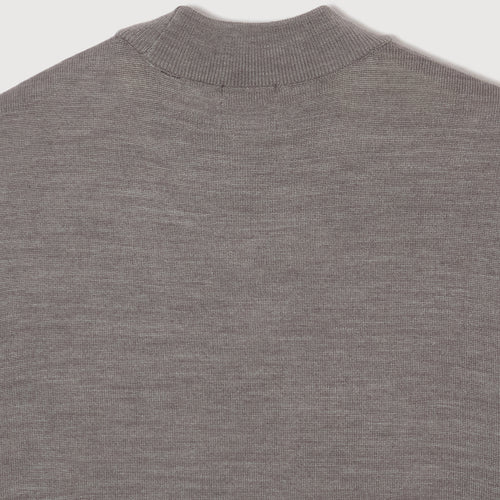 MOCK NECK L/S KNIT GRAY