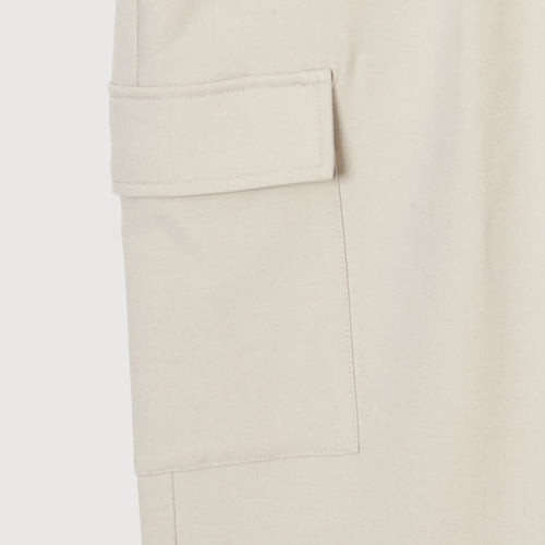 WIDE STRETCH BELTED PANTS WHITE