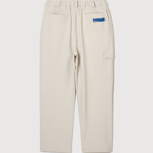 WIDE STRETCH BELTED PANTS WHITE