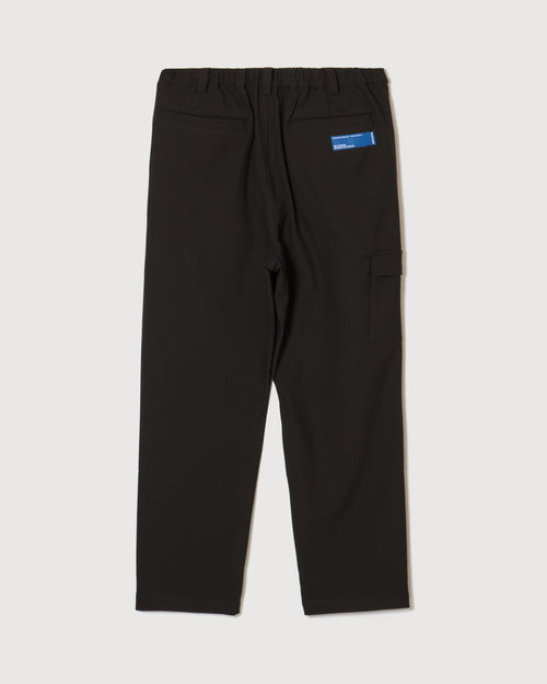 WIDE STRETCH BELTED PANTS BLACK