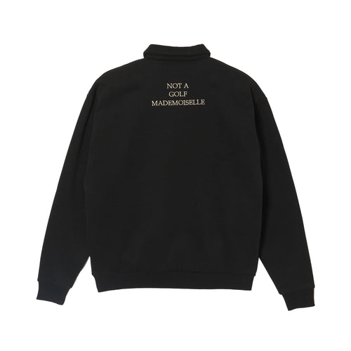 [WOMEN]#DIGNIFIED LOGO FLEECE PULLOVER L/S POLO BLACK