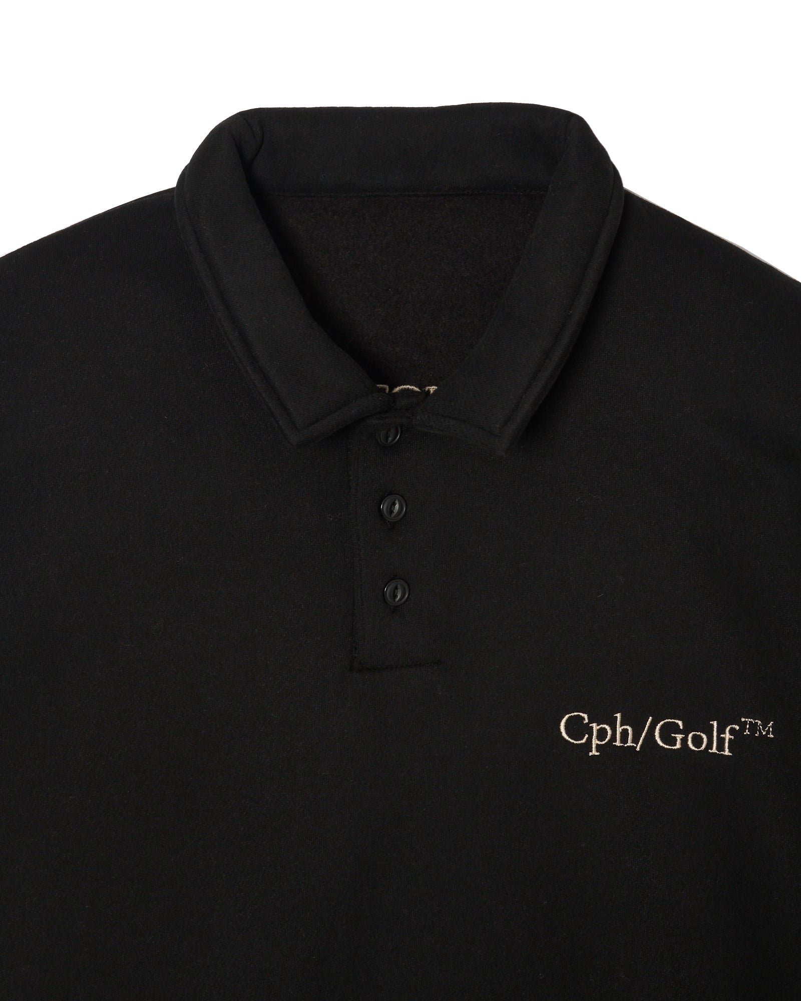 DIGNIFIED LOGO FLEECE PULLOVER L/S POLO BLACK – RUFFLOG