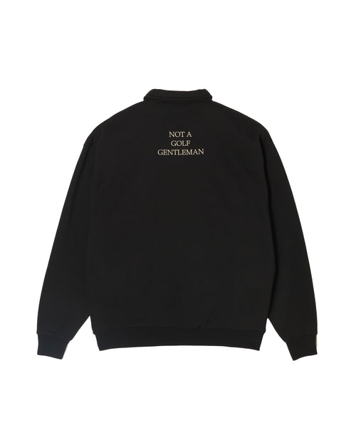 #DIGNIFIED LOGO FLEECE PULLOVER L/S POLO BLACK