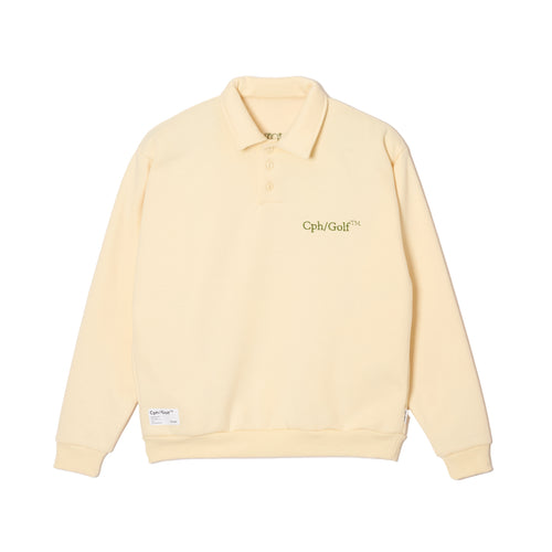 [WOMEN]#DIGNIFIED LOGO FLEECE PULLOVER L/S POLO CREAM