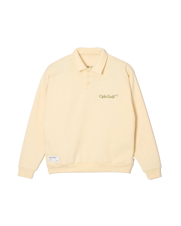 [WOMEN]#DIGNIFIED LOGO FLEECE PULLOVER L/S POLO CREAM