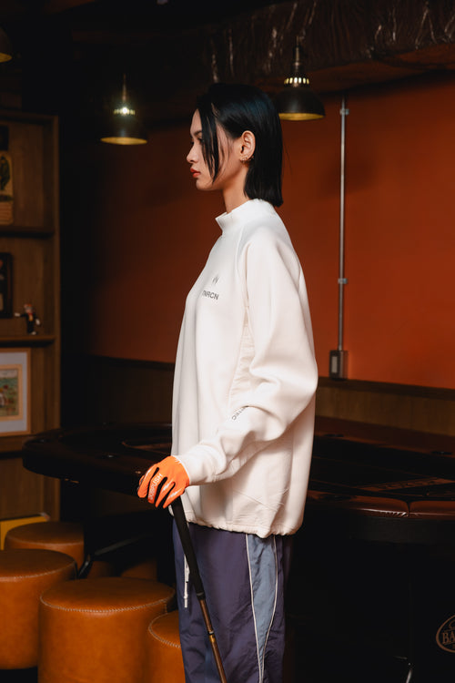MOCK NECK L/S TEE WHITE