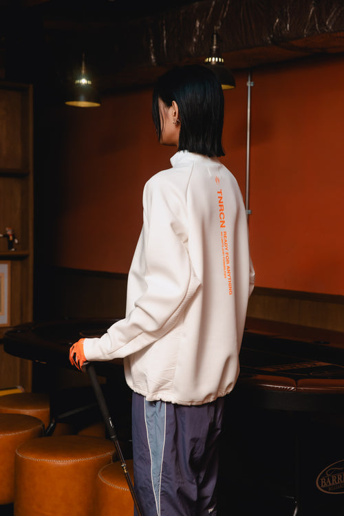MOCK NECK L/S TEE WHITE