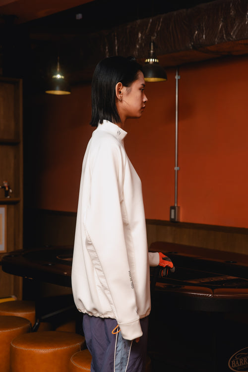 MOCK NECK L/S TEE WHITE