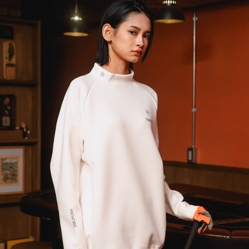 MOCK NECK L/S TEE WHITE