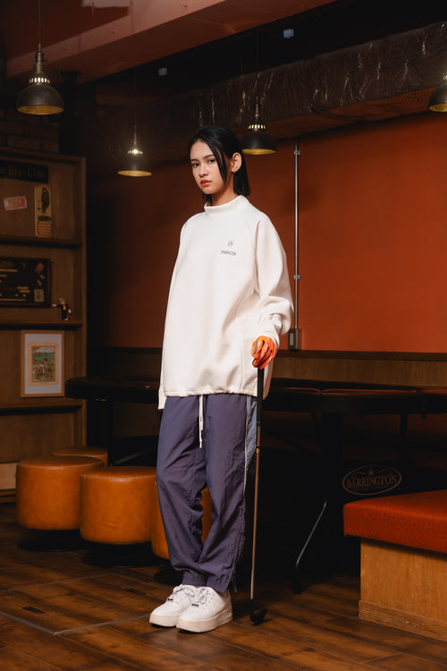 MOCK NECK L/S TEE WHITE
