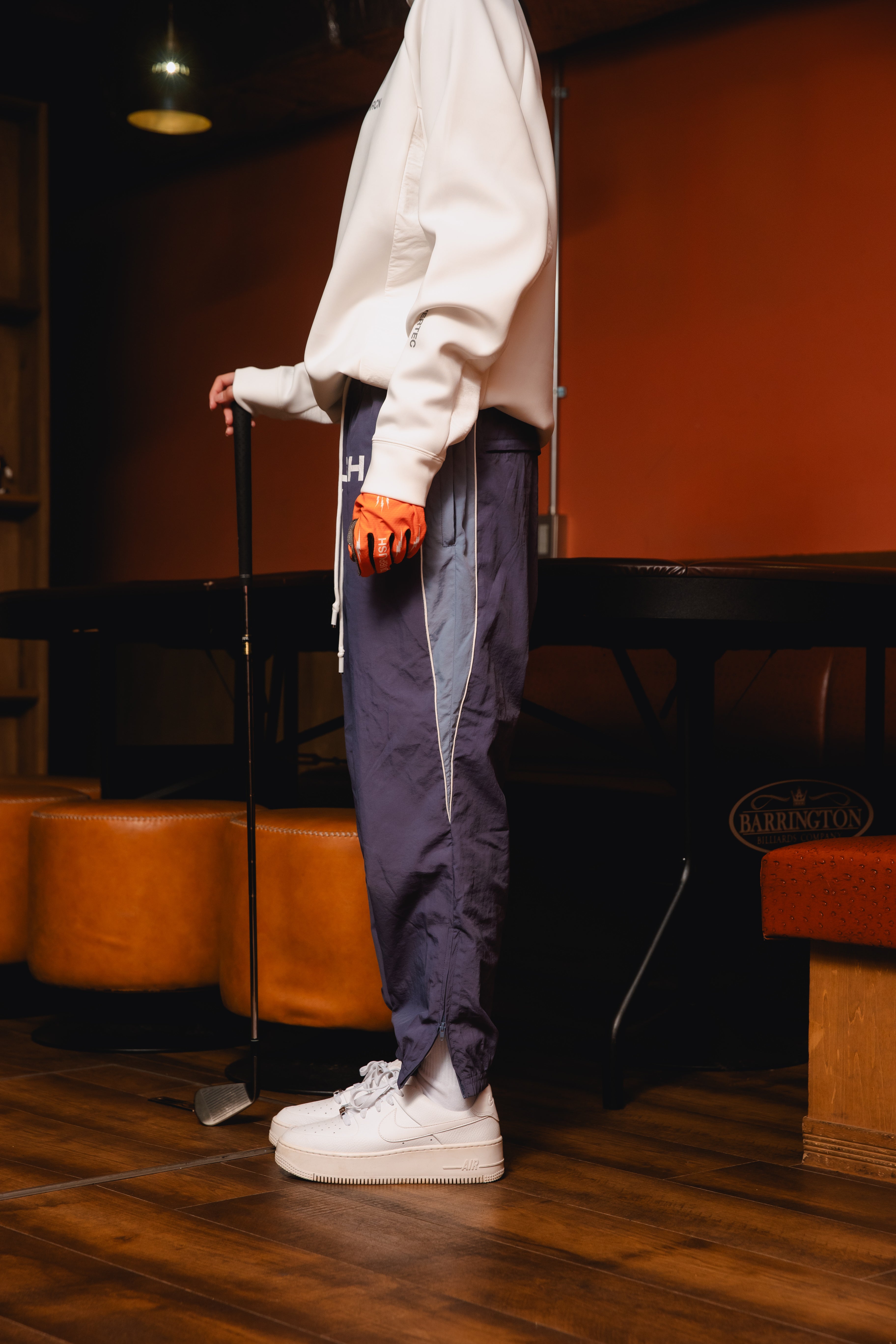 NYLON SET UP PANTS GRAY – RUFFLOG