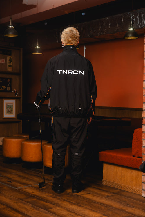 NYLON SET UP PANTS BLACK