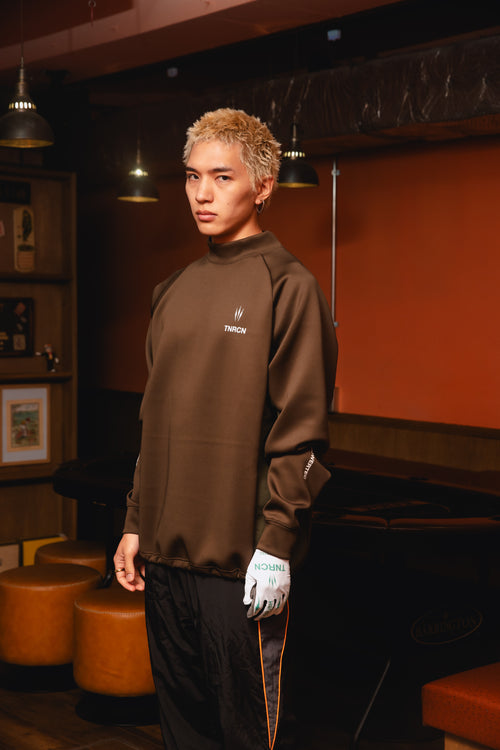 MOCK NECK L/S TEE KHAKI