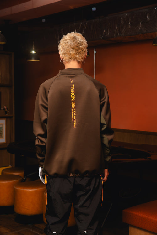 MOCK NECK L/S TEE KHAKI