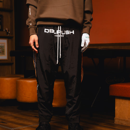 NYLON SET UP PANTS BLACK