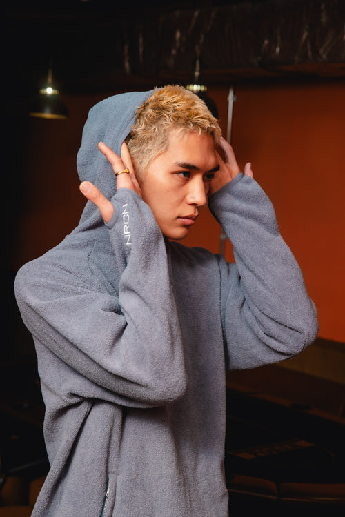 FLEECE PULLOVER HOODIE GRAY
