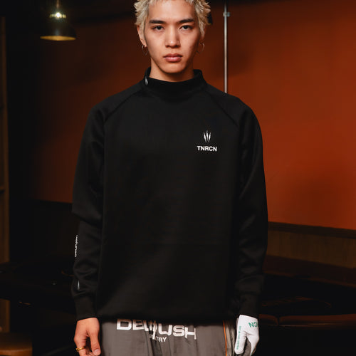 MOCK NECK L/S TEE BLACK