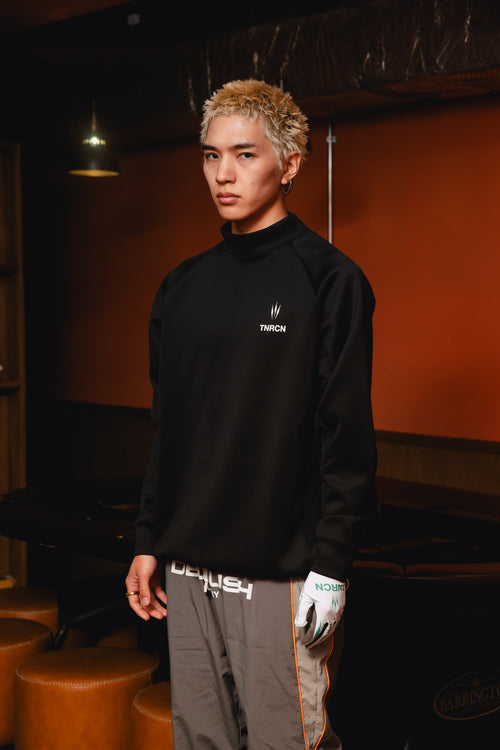 MOCK NECK L/S TEE BLACK