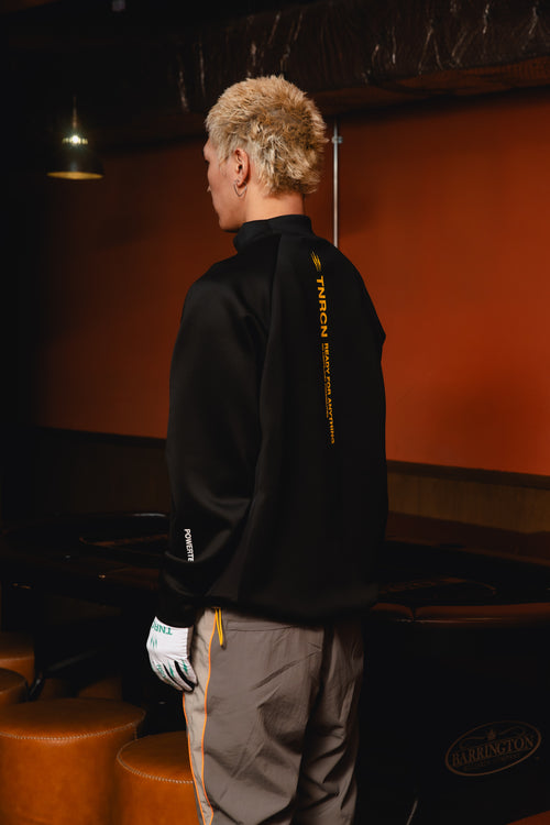 MOCK NECK L/S TEE BLACK
