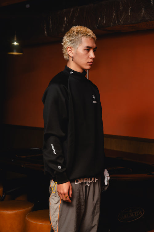 MOCK NECK L/S TEE BLACK