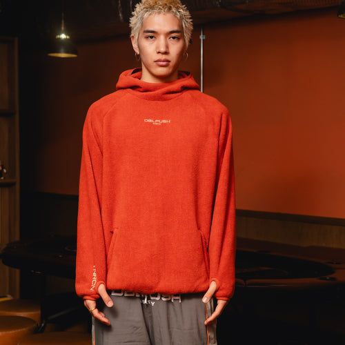 FLEECE PULLOVER HOODIE ORANGE