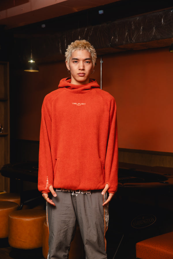 FLEECE PULLOVER HOODIE ORANGE