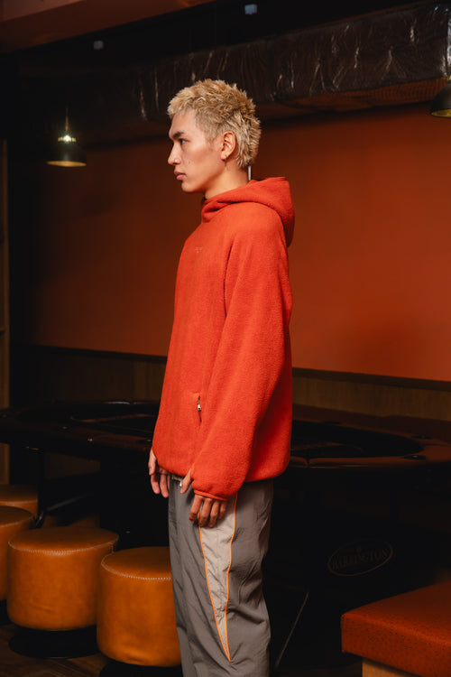 FLEECE PULLOVER HOODIE ORANGE