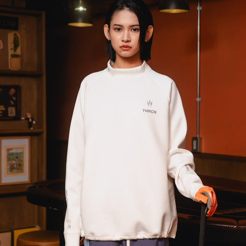 MOCK NECK L/S TEE WHITE