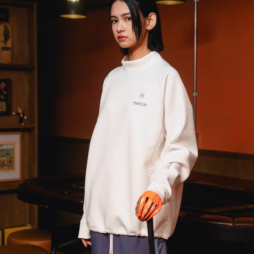 MOCK NECK L/S TEE WHITE