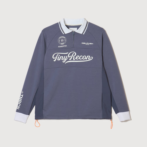 HALF ZIP POLO L/S TEE GRAY