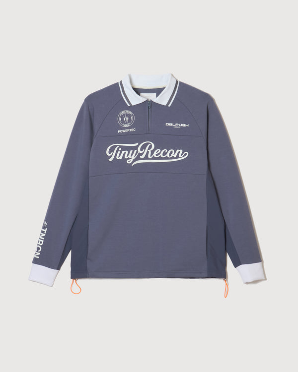 HALF ZIP POLO L/S TEE GRAY