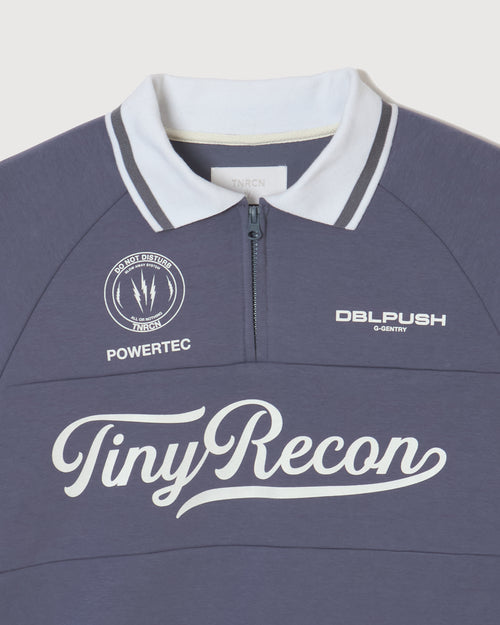 HALF ZIP POLO L/S TEE GRAY