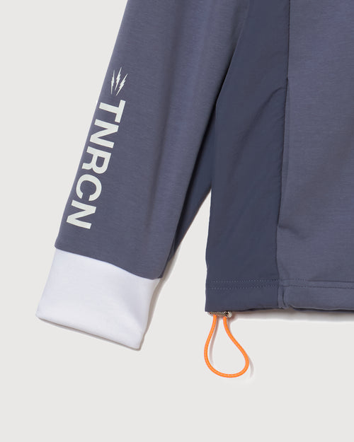 HALF ZIP POLO L/S TEE GRAY