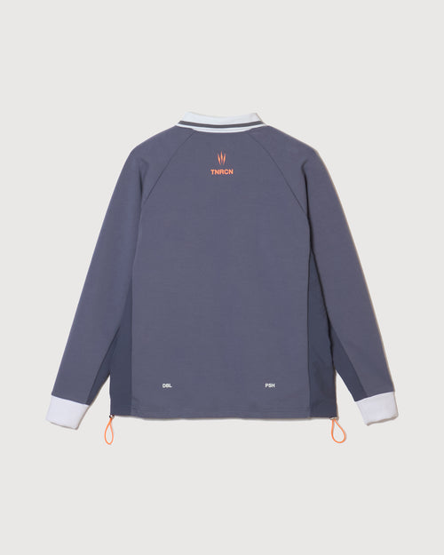 HALF ZIP POLO L/S TEE GRAY