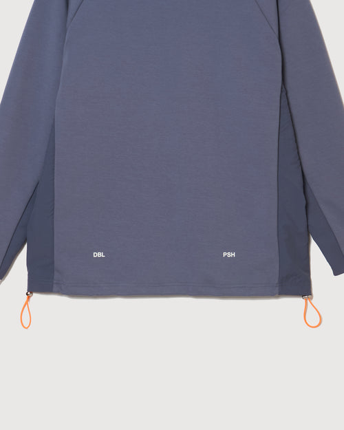 HALF ZIP POLO L/S TEE GRAY