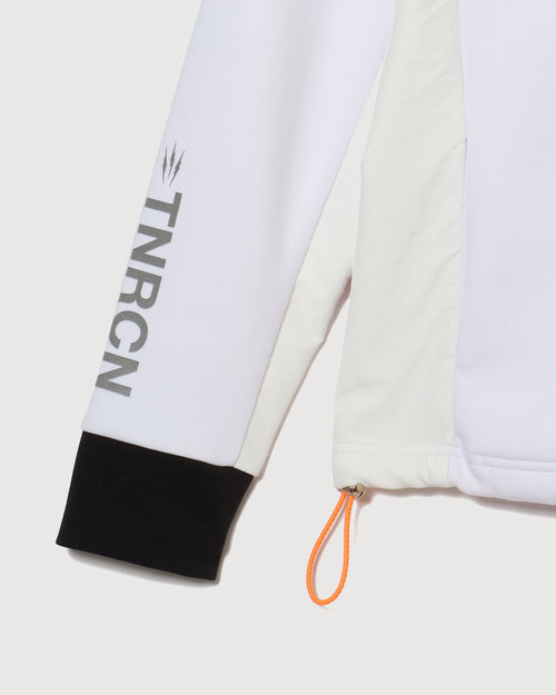 HALF ZIP POLO L/S TEE WHITE