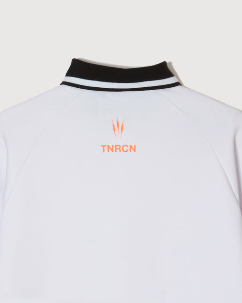 HALF ZIP POLO L/S TEE WHITE