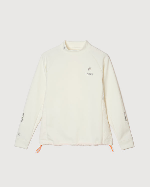 MOCK NECK L/S TEE WHITE