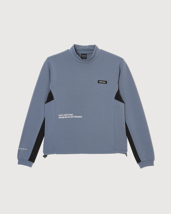 TC LOGO L/S MOCK NECK SHIRTS SMOKE BLUE